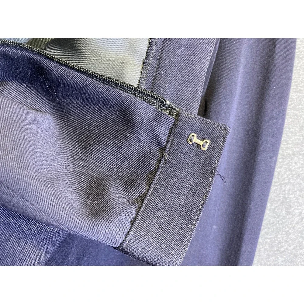 Austin Reed of‎ Regent Street Blue Virgin Wool Midi Skirt Tailored Button USA 6